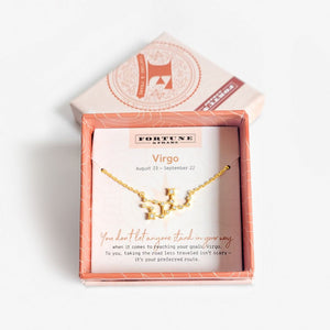 Zodiac Constellation Pendant (Virgo) - Gold